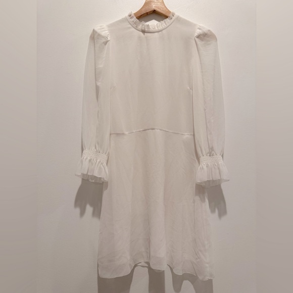 Wilfred white long sleeve sheer sleeves dress size 4 EUC - Picture 2 of 13